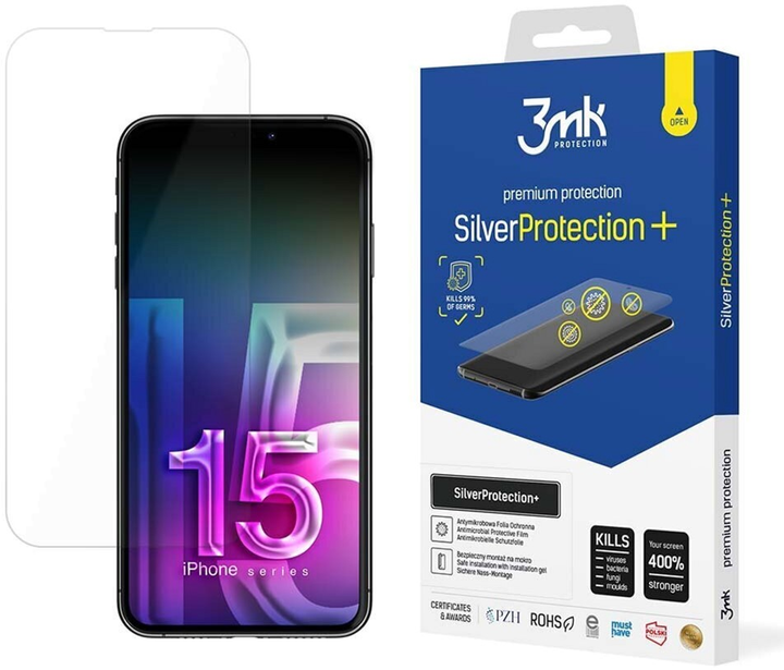 Folia ochronna 3MK Silver Protect+ do Apple iPhone 15 (5903108535335) - obraz 1