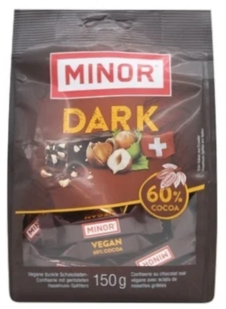 Акція на Упаковка батончиків Minor із чорного шоколаду з крихтою фундука 150 г від Rozetka