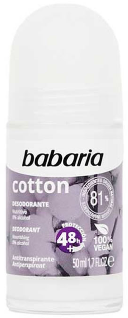 Antyperspirant z ekstraktem z bawełny Babaria Cotton Roll On 50 ml (8410412280143) - obraz 1