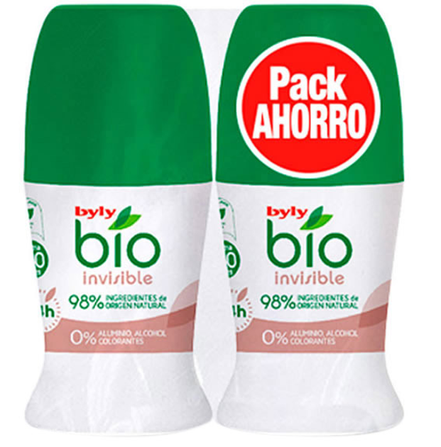 Dezodorant Byly Bio Natural 0% Invisible Roll On 2 x 50 ml (8411104045187) - obraz 1