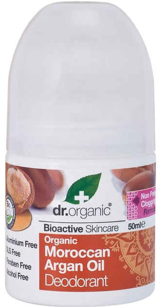 Dezodorant Dr. Organic Moroccan Argan Oil Roll On 50 ml (5060176674585) - obraz 1