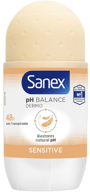 Antyperspirant Sanex Ph Balance Dermo Sensitive Roll On 50 ml (8718951463387) - obraz 1