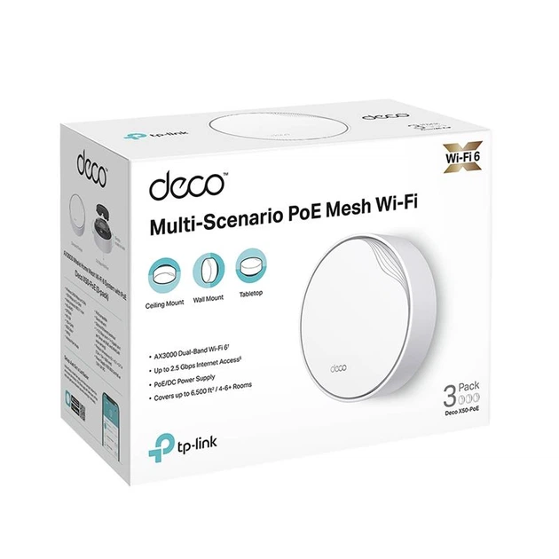 Mesh-система TP-Link Deco X50 PoE 3-Pack - Фото 2 Mesh-система TP-Link Deco X50 PoE 3-Pack - изображение 2