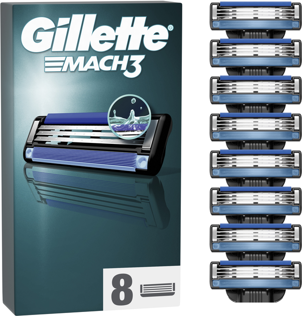 Сменные картриджи для бритья (лезвия) мужские Gillette Mach3 8 шт ...