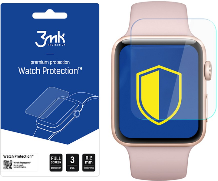 Захисна плівка 3MK ARC FS для Apple Watch 3 42 мм 3 шт (5903108214117) - зображення 1