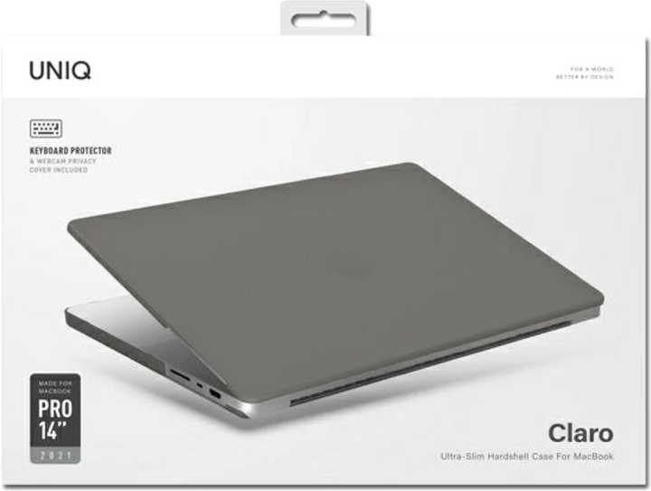 Etui na laptopa Uniq Claro do Apple MacBook Pro 14" 2021 Smoke Matt Grey (8886463679746) - obraz 3