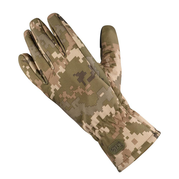 Защитные Перчатки с сенсорными нашивками / Рабочие Перчатки M-Tac Winter Soft Shell пиксель размер M - изображение 2