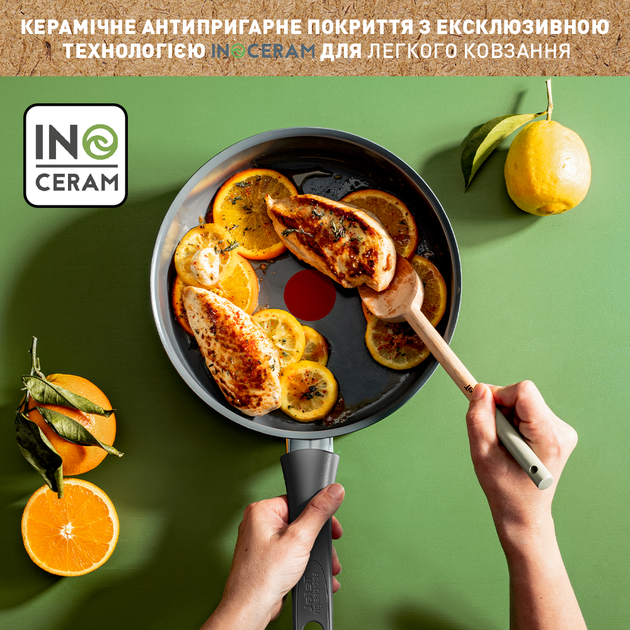 Сотейник Tefal Renewal с крышкой 24 см керамическое покрытие (C4263243) - изображение 5