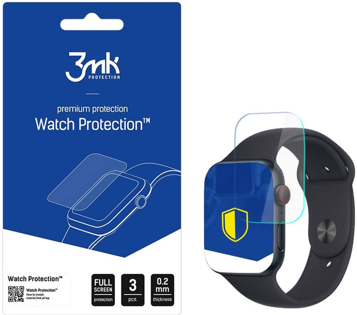 Захисна плівка 3MK Watch Protection для екрану смарт-годинників Apple Watch SE (2022) 44 mm 3 шт. (5903108491211) - зображення 1