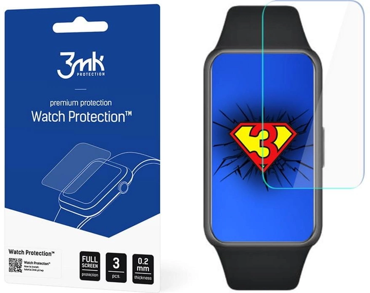 Захисна плівка 3MK Watch Protection для екрану смарт-годинників Huawei Band 6 3 шт. (5903108388313) - зображення 1