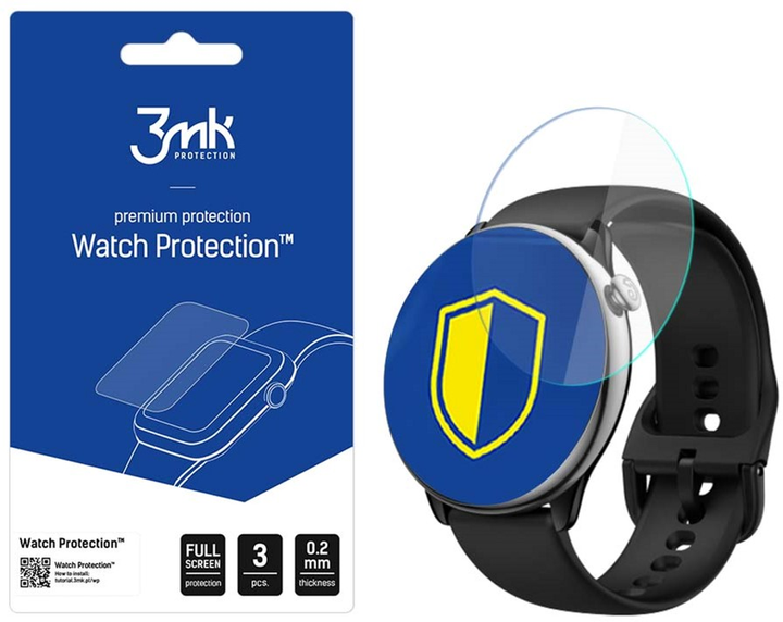 Захисна плівка 3MK Watch Protection для екрану смарт-годинників Amazfit GTR Mini 3 шт. (5903108523820) - зображення 2