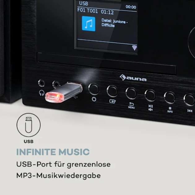 Стереосистема auna Connect System 40 Вт Интернет/DAB+/FM-радио CD-проигрыватель - изображение 6