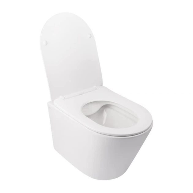 Унітаз підвісний Qtap Swan Rimless 520х360х320 з сидінням Slim Duroplast/ Soft-close/ Quick relase White - изображение 2