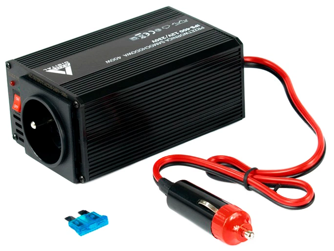 Автомобільний інвертор AZO Digital IPS-400 400W з модифікованою синусоїдою 12-230V DC-AC (5905279203655) - зображення 1