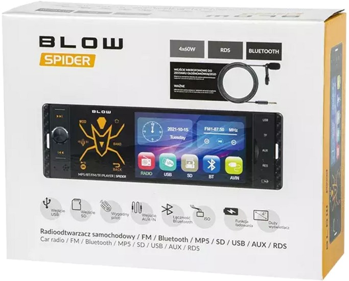 Radio samochodowe Blow Spider (78-337#) (5900804128441) - obraz 5