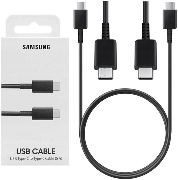 Kabel Samsung USB Type-C - USB Type-C szybkie ładowanie 1 m czarny (8806090144028) - obraz 1