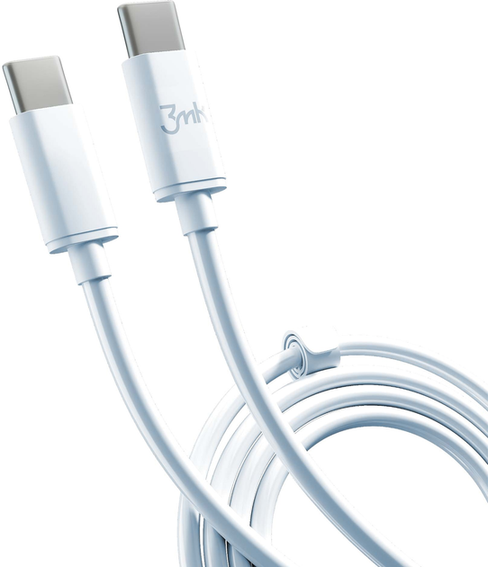 Kabel 3MK Hyper Cable USB Type-C - USB Type-C 5A 2 m biały (5903108464543) - obraz 2