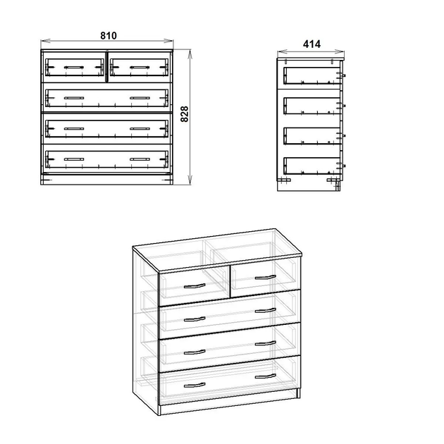 Комод 2+3 Компанит Орех экко (32680847) - изображение 2