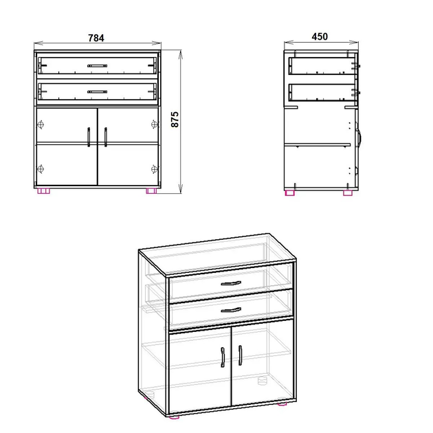 Комод 2+2 Компанит Яблоня (32683079) - изображение 2