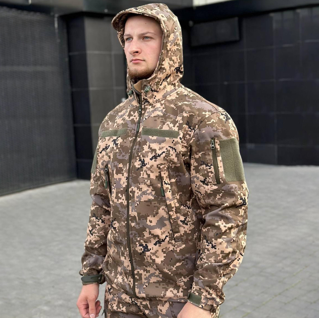 Мужская демисезонная Куртка B&L Softshell с Системой Вентиляции и функциональными Карманами пиксель размер XL - изображение 2