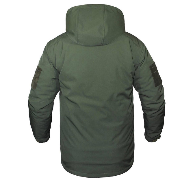Мужская Зимняя Куртка SoftShell с подкладкой Omni-Heat олива размер 5XL 60 - изображение 2