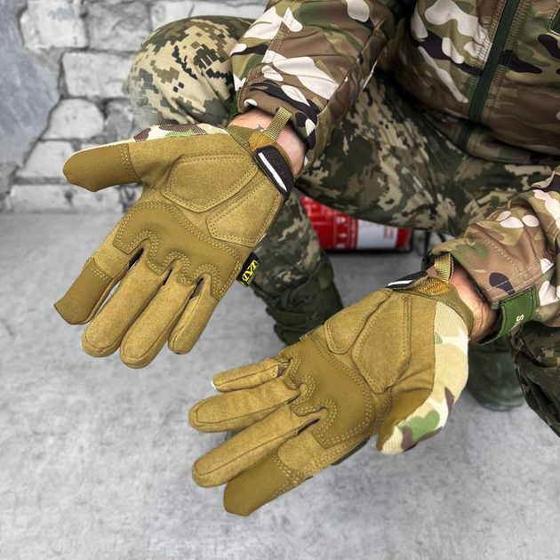 Плотные штурмовые перчатки Mechanix M-Pact с системой защиты Thermal Plastic Rubber мультикам размер 2XL - изображение 2