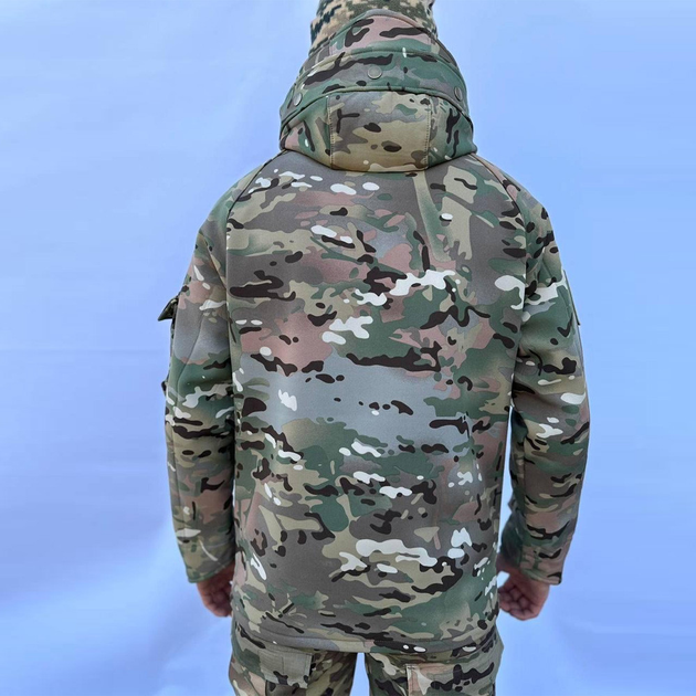 Мужская Демисезонная Куртка Soft Shell на Флисе с прорезиненными замками мультикам размер 3XL - изображение 2