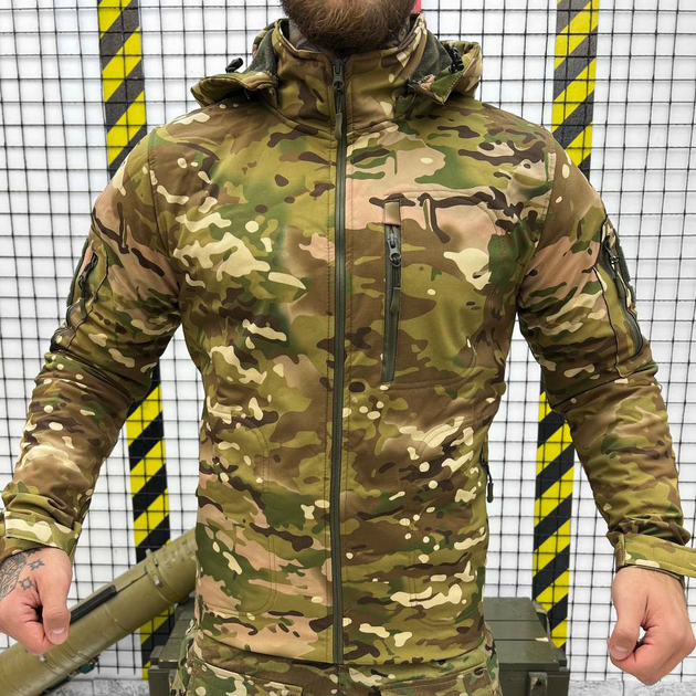 Мужская водонепроницаемая Куртка с Капюшоном Squad Softshell на флисе мультикам размер M - изображение 1