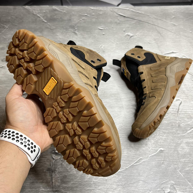 Чоловічі шкіряні Черевики на хутрі койот / Зимове взуття на гумовій підошві розмір 44 - зображення 2