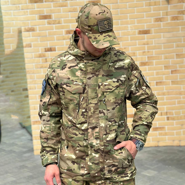Мужская легкая Куртка М-65 с Капюшоном и Липучками под шевроны рип-стоп мультикам размер XL - изображение 2