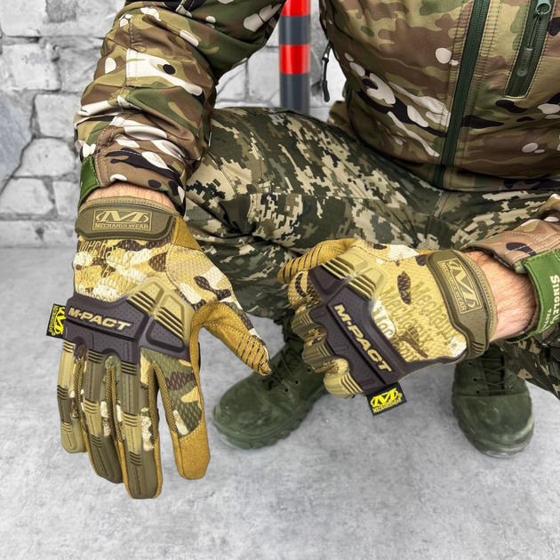 Плотные штурмовые перчатки Mechanix Wear M-Pact со вставками TrekDry мультикам размер XL - изображение 1