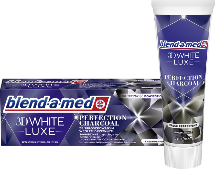 Pasta do zębów Blend-a-med 3D White Luxe Perfection Charcoal 75 ml (8006540881804) - obraz 1