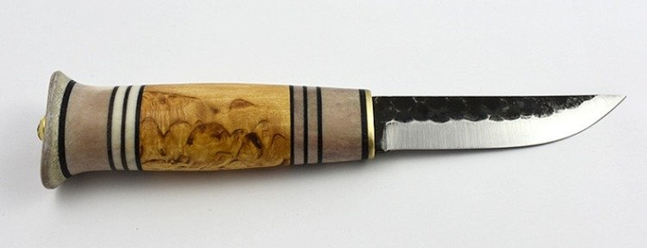 Нож Erapuu Puukko Curly Birch 95, 80CrV2, рукоятка - олений рог и карельская береза (14566) - изображение 2