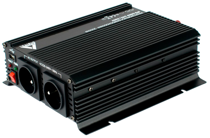 Автомобільний інвертор AZO Digital IPS-2000 2000W з модифікованою синусоїдою 12-230V DC-AC (5905279203730) - зображення 2