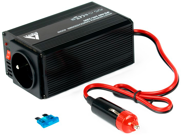 Przetwornica samochodowa AZO Digital IPS-400 400W ze zmodyfikowaną falą sinusoidalną 24-230V DC-AC (5905279203662) - obraz 1