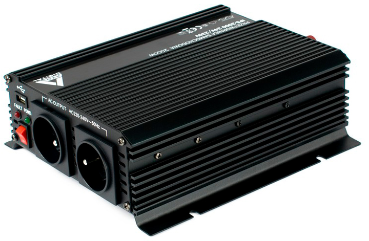 Przetwornica samochodowa AZO Digital IPS-2000 2000W ze zmodyfikowaną falą sinusoidalną 24-230V DC-AC (5905279203747) - obraz 2