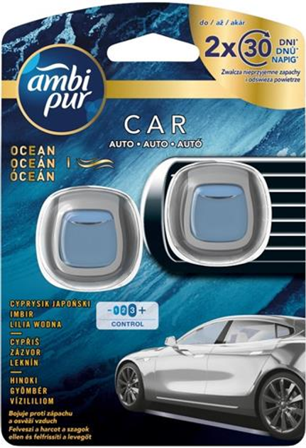 Ароматизатор Ambi Pur Jaguar Ocean Duo 2 х 2 мл (8006540976777) - зображення 1