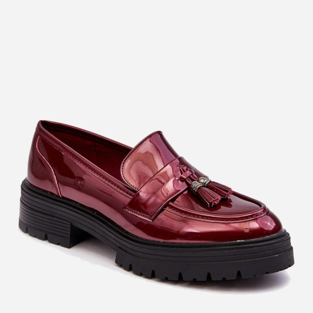 Loafersy damskie lakierowane Velenase 39 Bordowe (5905677955927) - obraz 2