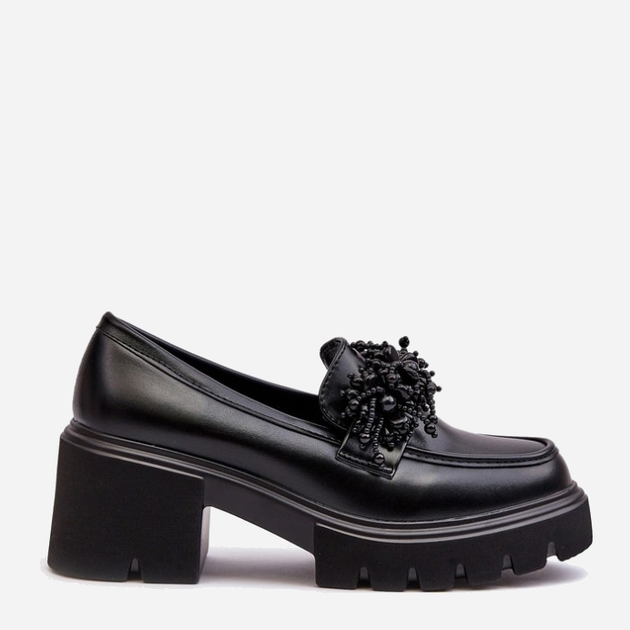 Loafersy damskie na obcasie Renesma 38 Czarne (5905677953770) - obraz 1