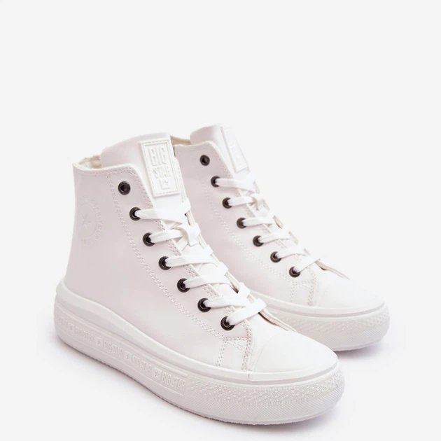 Zimowe trampki damskie z eko skóry Big Star MM274021 38 Białe (5900714657550) - obraz 7