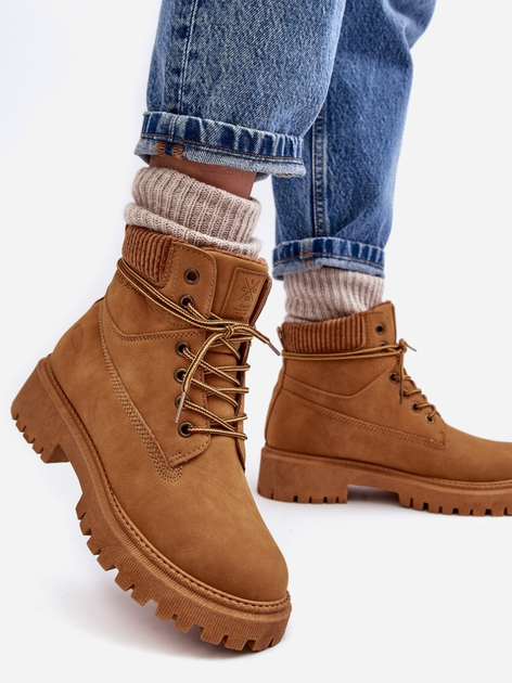 Zimowe trapery damskie niskie Cross Jeans MM2R4011C 36 Camel (8697319521443) - obraz 5