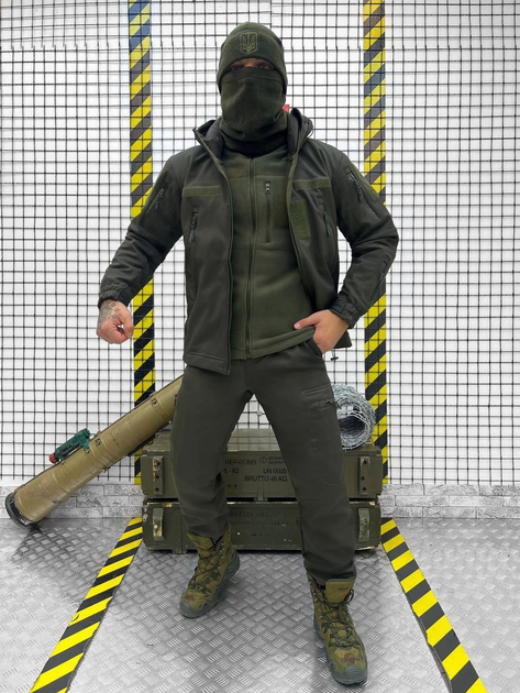 Тактический теплый военный комплект Badger ( Куртка + Флиска + Штаны ), Камуфляж: Олива, Размер: XXL - изображение 1