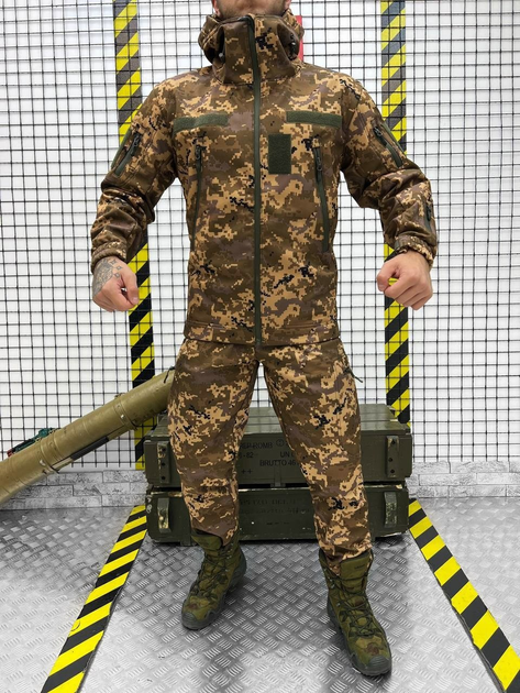 Тактичний теплий військовий комплект Aura ( Куртка + Штани ), Камуфляж: Піксель, Розмір: L - зображення 1