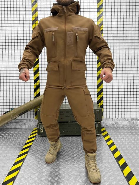 Тактический теплый военный комплект Leader ( Куртка + Штаны ), Камуфляж: Койот, Размер: S - изображение 1