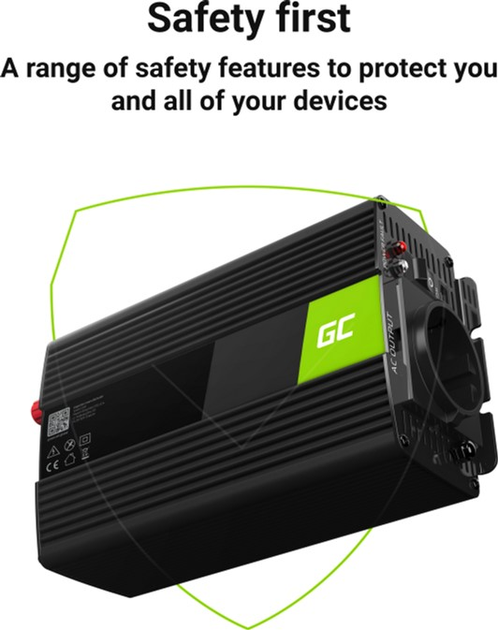 Інвертор Greencell 24В/230В 300Вт/600Вт Модифікована синусоїда (INV02DE) - зображення 4