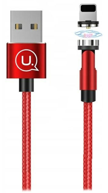Kabel magnetyczny Usams USB - Apple Lightning szybkie ładowanie 1 m czerwony (6958444924472) - obraz 1