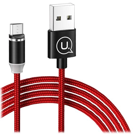 Магнітний кабель Usams U-Sure USB - Micro-USB 1 м Red (6958444963082) - зображення 1
