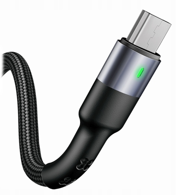 Kabel pleciony Usams USB - Micro-USB szybkie ładowanie 1 m czarny (6958444967790) - obraz 1