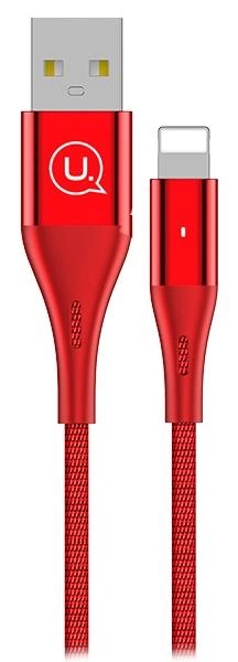 Kabel pleciony Usams USB - Apple Lightning 0.25 m czerwony (6958444955339) - obraz 1