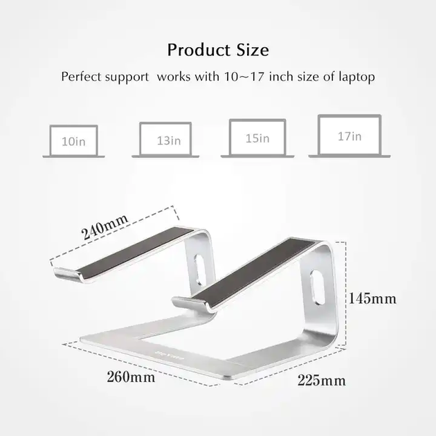 Підставка для ноутбука VHG S26 складана Laptop Stand Portable Silver - изображение 4